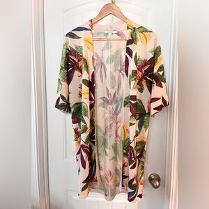 Chico's Multicolor Leaf Pattern Cardigan Size Medium